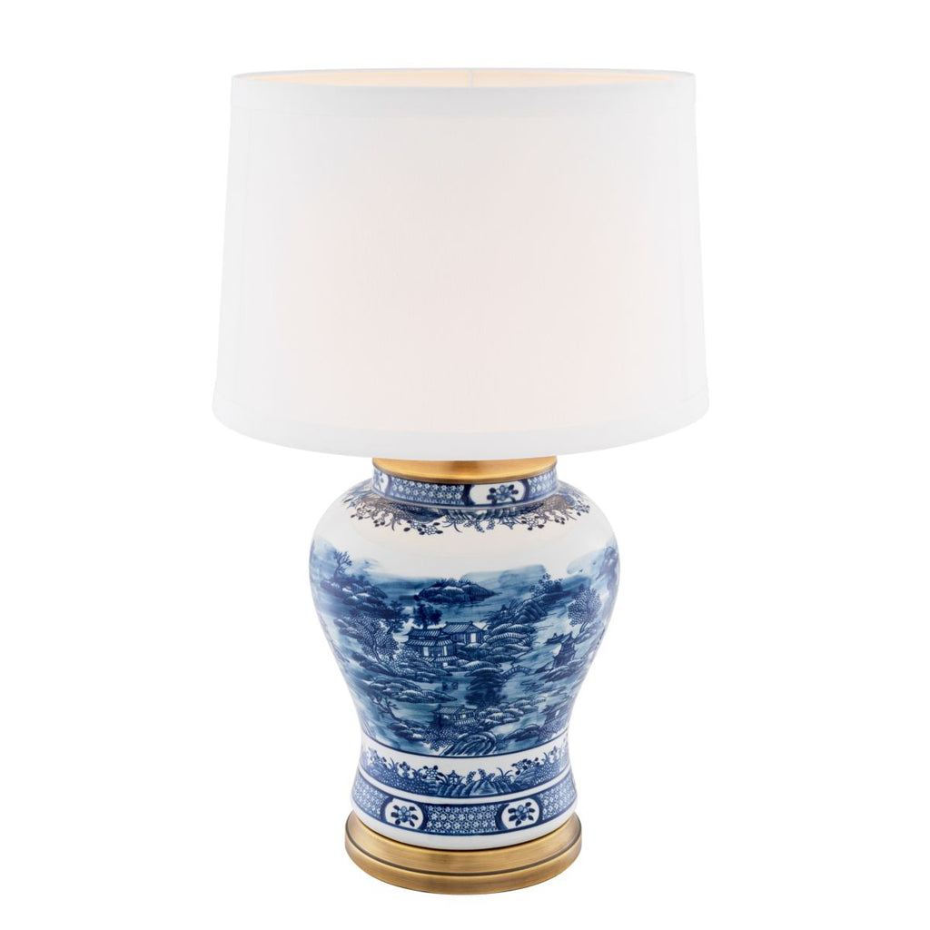 Table Lamp Chinese Blue