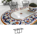 Gartentisch oval Ricco Deruta, 200 × 100 cm mit Untergestell Biquadro 180x80